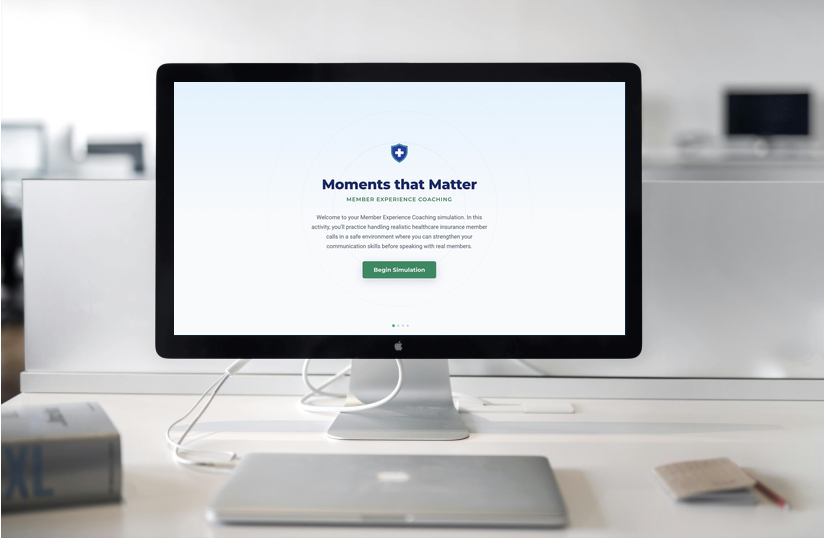 Computer screen displaying the Moments That Matter title screen